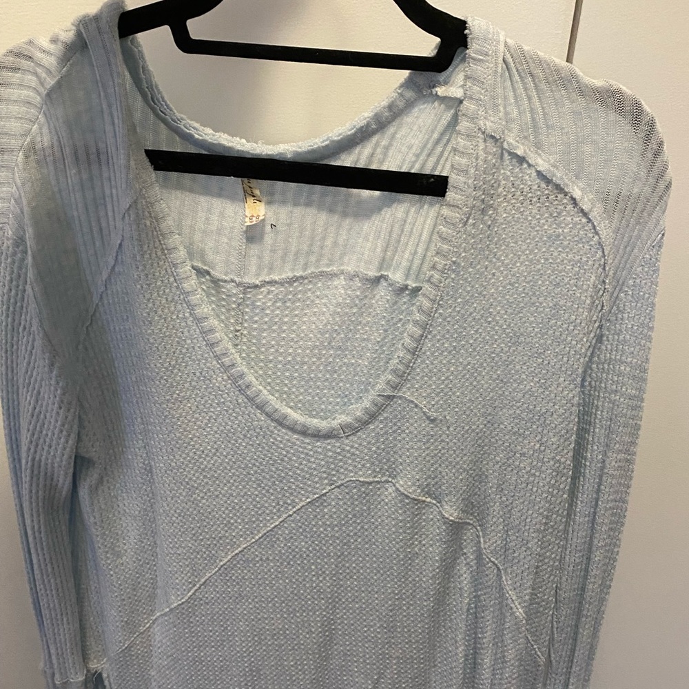 Free People flowy waffle shirt M